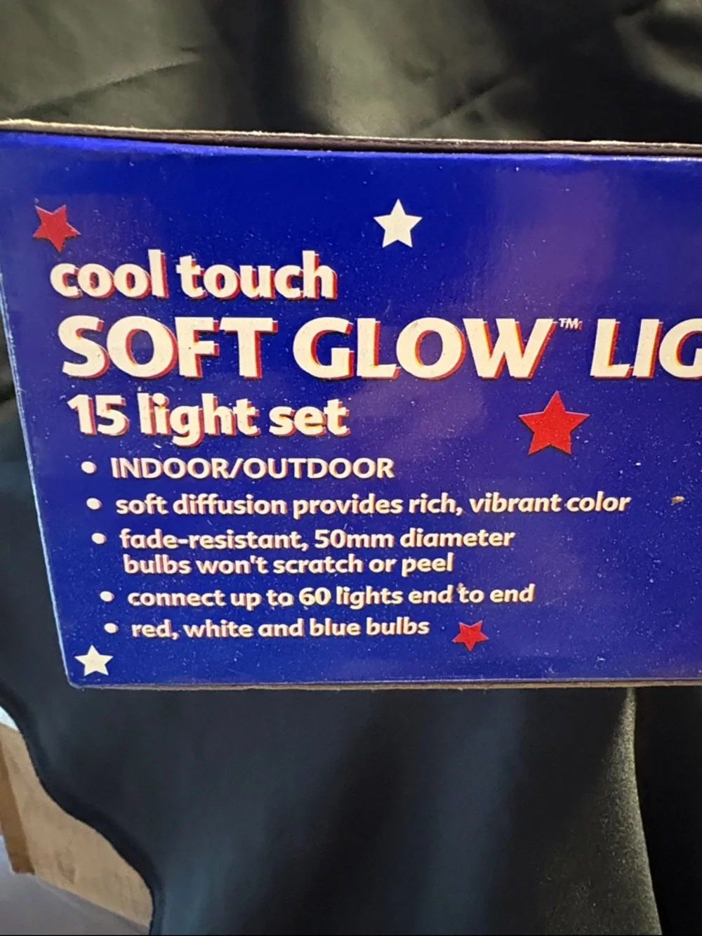 NOMA Soft Glow 15-Light Set — Red, White & Blue Party Lights